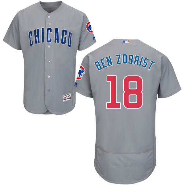 Chicago Cubs #18 Ben Zobrist Grey Authentic Collection Flexbase Jersey Chicago Cubs #18 Ben Zobrist Grey Authentic Collection Flexbase Jersey