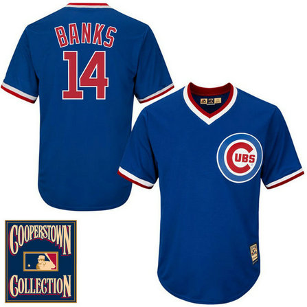 Chicago Cubs Ernie Banks #14 Royal Cooperstown Cool Base Collection Player Jersey Chicago Cubs Ernie Banks #14 Royal Cooperstown Cool Base Collection Player Jersey