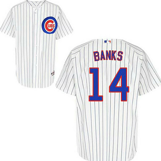 Chicago Cubs #14 Ernie Banks White Home Jersey Chicago Cubs #14 Ernie Banks White Home Jersey