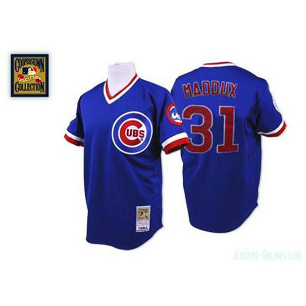 Chicago Cubs #31 Greg Maddux Blue Jersey Chicago Cubs #31 Greg Maddux Blue Jersey