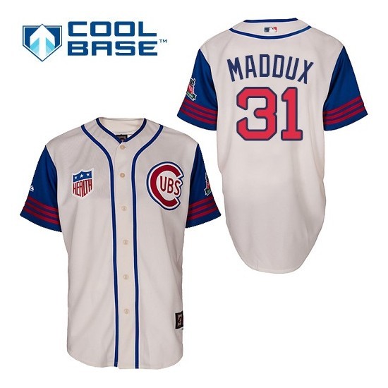 Chicago Cubs #31 Greg Maddux Cream 1942 Throwback Jersey Chicago Cubs #31 Greg Maddux Cream 1942 Throwback Jersey
