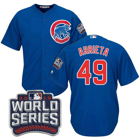 Chicago Cubs Jake Arrieta #49 Royal 2016 World Series Bound Cool Base Jersey Chicago Cubs Jake Arrieta #49 Royal 2016 World Series Bound Cool Base Jersey