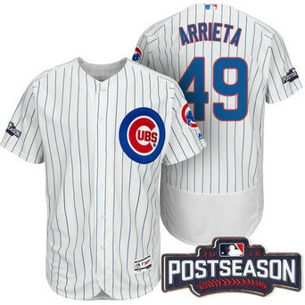 Chicago Cubs Jake Arrieta #49 NL Central Champions White 2016 Postseason Patch Flex Base Jersey Chicago Cubs Jake Arrieta #49 NL Central Champions White 2016 Postseason Patch Flex Base Jersey