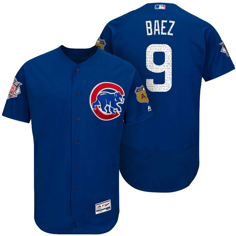 Chicago Cubs Javier Baez #9 Royal 2017 Spring Training Cactus League Patch Authentic Collection Flex Base Jersey Chicago Cubs Javier Baez #9 Royal 2017 Spring Training Cactus League Patch Authentic Collection Flex Base Jersey