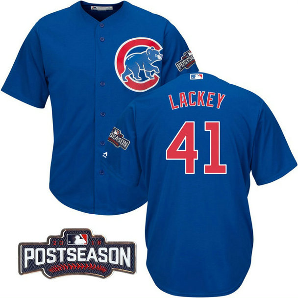 Chicago Cubs John Lackey #41 NL Central Division Champions Royal 2016 Postseason Patch Cool Base Jersey Chicago Cubs John Lackey #41 NL Central Division Champions Royal 2016 Postseason Patch Cool Base Jersey