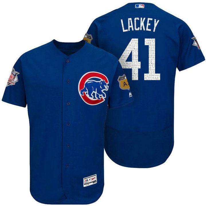 Chicago Cubs John Lackey #41 Royal 2017 Spring Training Cactus League Patch Authentic Collection Flex Base Jersey Chicago Cubs John Lackey #41 Royal 2017 Spring Training Cactus League Patch Authentic Collection Flex Base Jersey