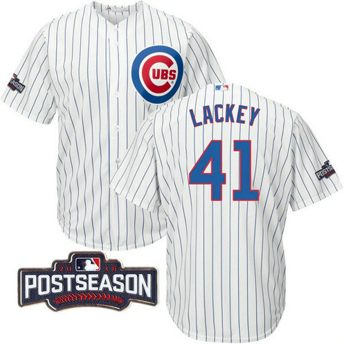 Chicago Cubs John Lackey #41 NL Central Division Champions White 2016 Postseason Patch Cool Base Jersey Chicago Cubs John Lackey #41 NL Central Division Champions White 2016 Postseason Patch Cool Base Jersey