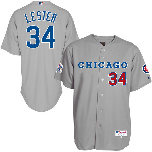 Chicago Cubs #34 Jon Lester Grey 6200 Turn Back the Clock Player Jersey