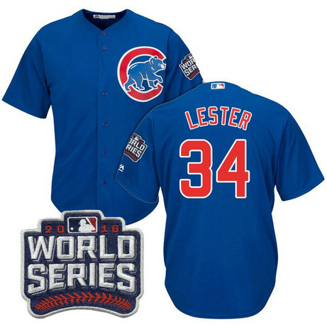 Chicago Cubs Jon Lester #34 Royal 2016 World Series Bound Cool Base Jersey