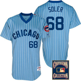 Chicago Cubs #68 Jorge Soler Light Blue Throwback Turn Back The Clock Jersey
