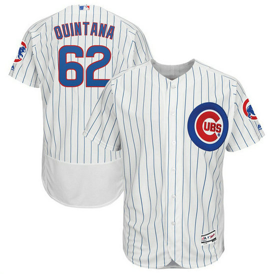 Chicago Cubs Jose Quintana #62 White Home Flex Base Jersey