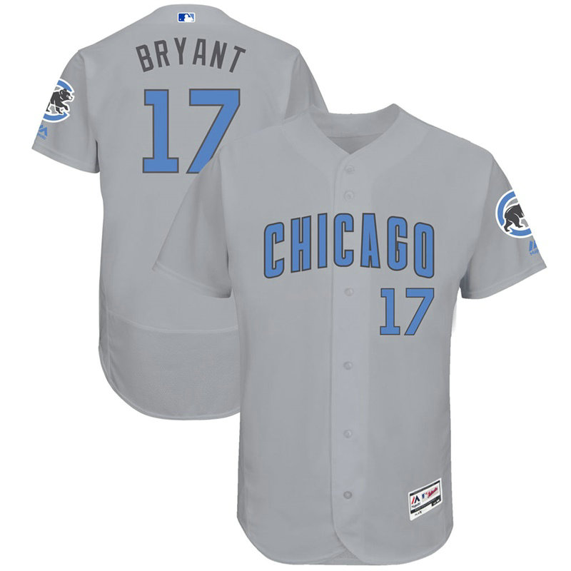 Kris Bryant #17 Chicago Cubs 2017 Father's Day Grey Flex Base Jersey Kris Bryant #17 Chicago Cubs 2017 Father's Day Grey Flex Base Jersey