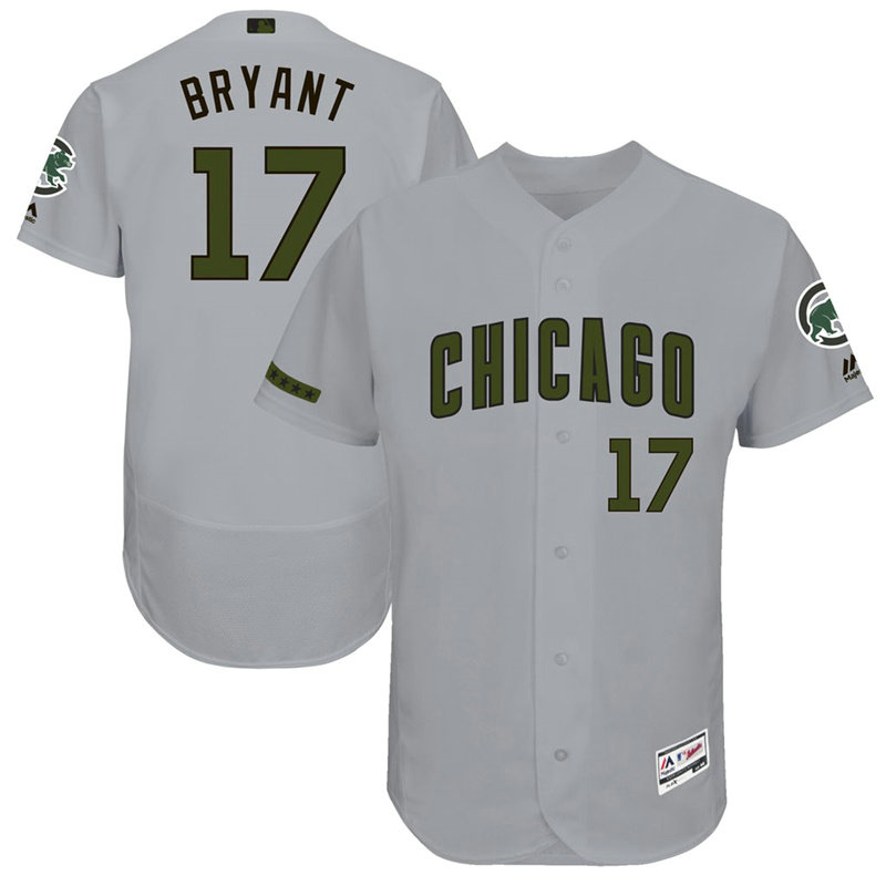 Kris Bryant #17 Chicago Cubs 2017 Memorial Day Grey Flex Base Jersey Kris Bryant #17 Chicago Cubs 2017 Memorial Day Grey Flex Base Jersey
