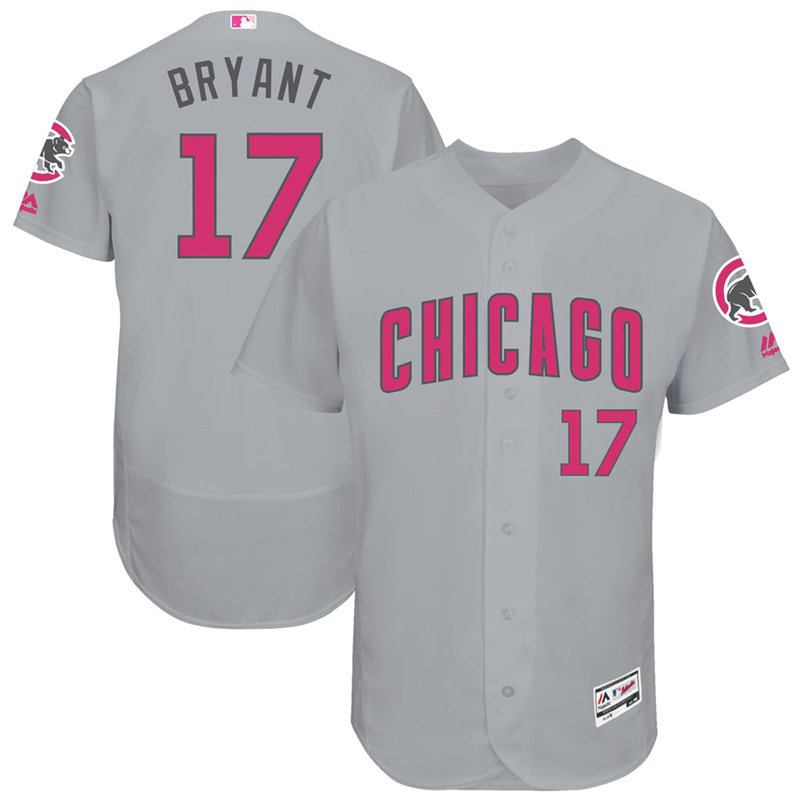 Kris Bryant #17 Chicago Cubs 2017 Mother's Day Grey Flex Base Jersey Kris Bryant #17 Chicago Cubs 2017 Mother's Day Grey Flex Base Jersey