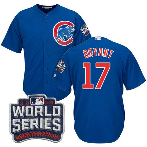 Chicago Cubs Kris Bryant #17 Royal 2016 World Series Bound Cool Base Jersey