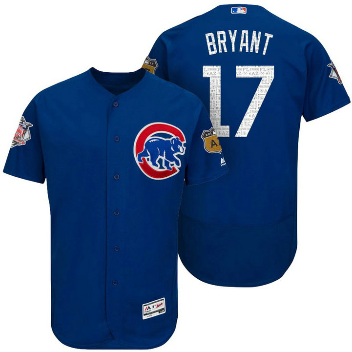 Chicago Cubs Kris Bryant #17 Royal 2017 Spring Training Cactus League Patch Authentic Collection Flex Base Jersey Chicago Cubs Kris Bryant #17 Royal 2017 Spring Training Cactus League Patch Authentic Collection Flex Base Jersey