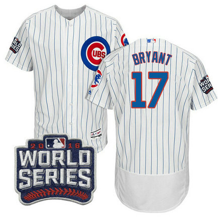 Chicago Cubs Kris Bryant #17 White 2016 World Series Bound Flex Base Jersey Chicago Cubs Kris Bryant #17 White 2016 World Series Bound Flex Base Jersey