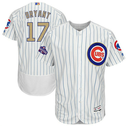 Chicago Cubs Kris Bryant #17 White 2017 Gold Program Flex Base Jersey Chicago Cubs Kris Bryant #17 White 2017 Gold Program Flex Base Jersey