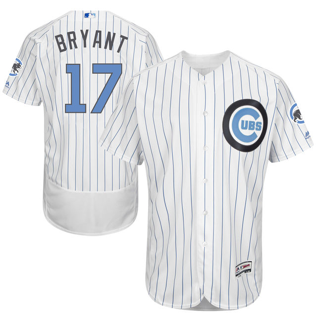 Chicago Cubs #17 Kris Bryant White Fashion 2016 Father's Day Flex Base Jersey