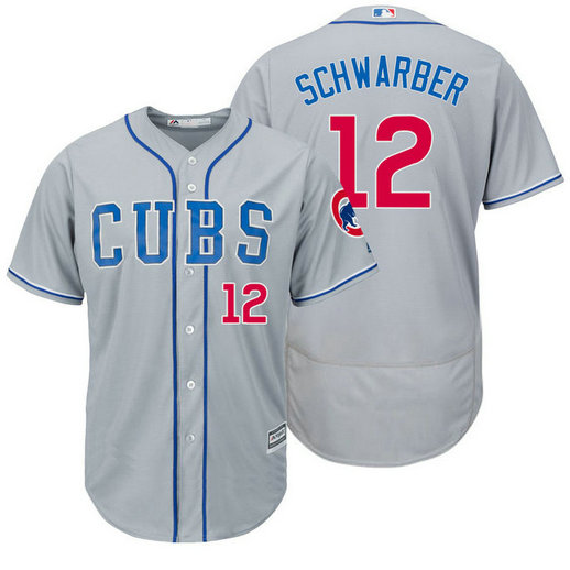 Chicago Cubs Kyle Schwarber #12 Grey Authentic Collection Flexbase Player Jersey