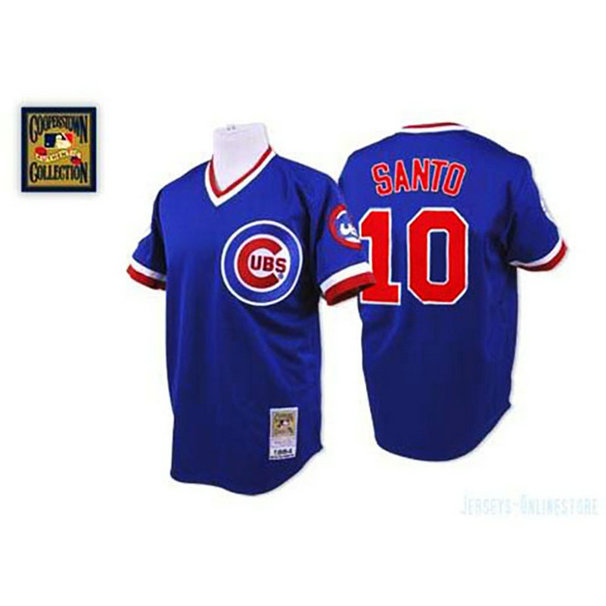 Chicago Cubs #10 Ron Santo Blue Throwback Jersey Chicago Cubs #10 Ron Santo Blue Throwback Jersey