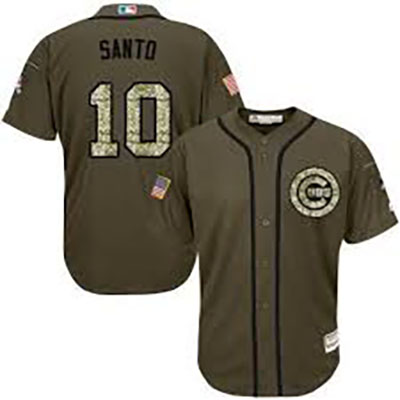 Chicago Cubs #10 Ron Santo Olive Camo Jersey Chicago Cubs #10 Ron Santo Olive Camo Jersey