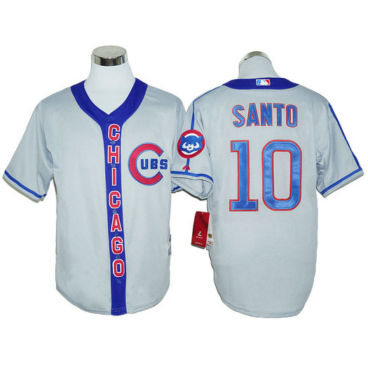 Chicago Cubs Ron Santo #10 Grey Throwback Authentic Cool Base Jersey Chicago Cubs Ron Santo #10 Grey Throwback Authentic Cool Base Jersey