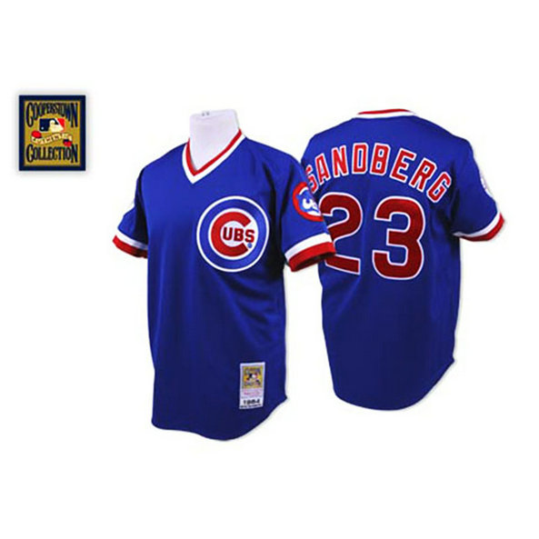 Chicago Cubs #23 Ryne Sandberg Blue Throwback Jersey Chicago Cubs #23 Ryne Sandberg Blue Throwback Jersey