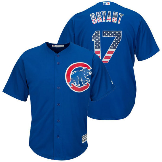 Chicago Cubs Kris Bryant #17 Royal Stars and Stripes Cool Base Jersey Chicago Cubs Kris Bryant #17 Royal Stars and Stripes Cool Base Jersey