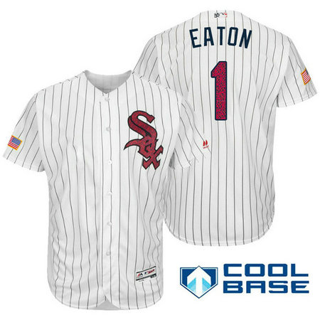 Chicago White Sox #1 Adam Eaton White Stars & Stripes 2016 Independence Day Cool Base Jersey Chicago White Sox #1 Adam Eaton White Stars & Stripes 2016 Independence Day Cool Base Jersey