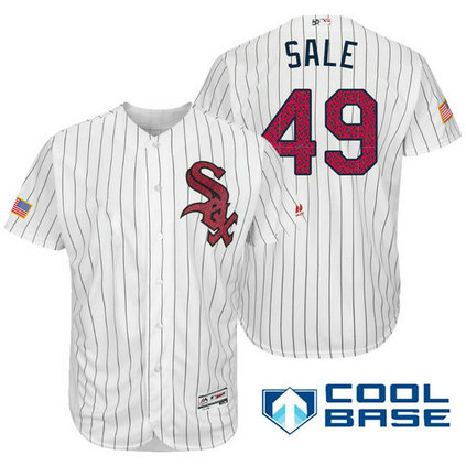 Chicago White Sox #49 Chris Sale White Stars & Stripes 2016 Independence Day Cool Base Jersey Chicago White Sox #49 Chris Sale White Stars & Stripes 2016 Independence Day Cool Base Jersey