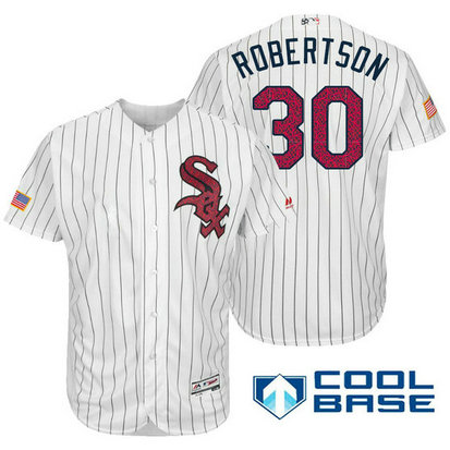 Chicago White Sox #30 David Robertson White Stars & Stripes 2016 Independence Day Cool Base Jersey Chicago White Sox #30 David Robertson White Stars & Stripes 2016 Independence Day Cool Base Jersey