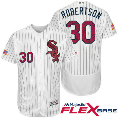 Chicago White Sox #30 David Robertson White Stars & Stripes 2016 Independence Day Flex Base Jersey Chicago White Sox #30 David Robertson White Stars & Stripes 2016 Independence Day Flex Base Jersey