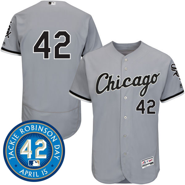 Chicago White Sox #42 Jackie Robinson Grey Authentic Collection Flexbase Jersey