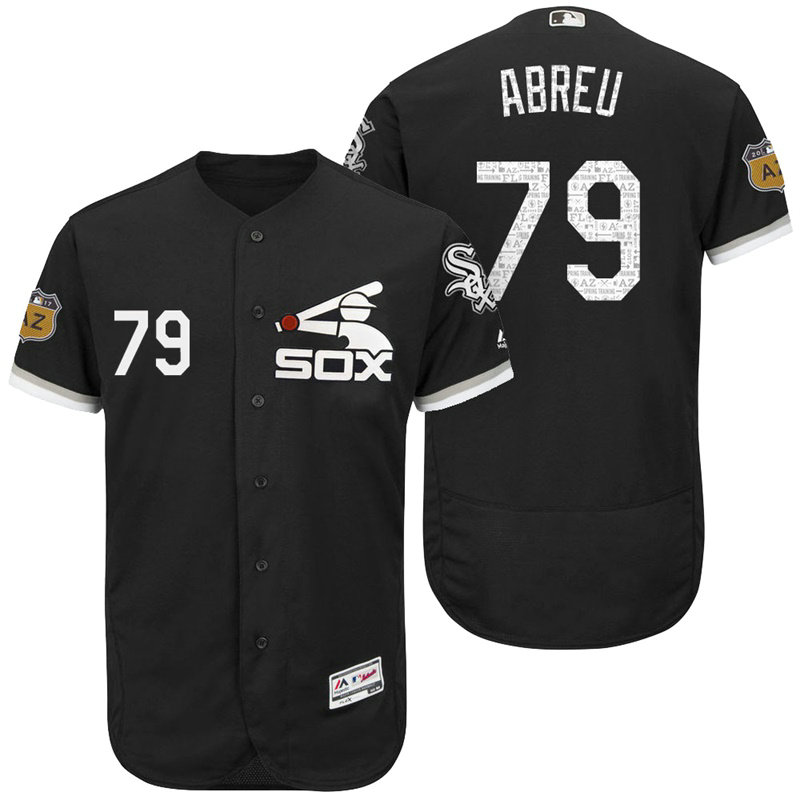 Chicago White Sox Jose Abreu #79 Black 2017 Spring Training Grapefruit League Patch Authentic Collection Flex Base Jersey Chicago White Sox Jose Abreu #79 Black 2017 Spring Training Grapefruit League Patch Authentic Collection Flex Base Jersey