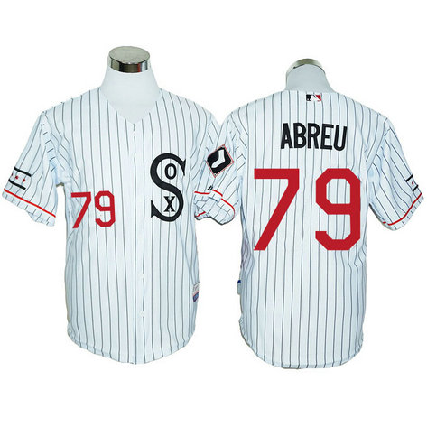 Chicago White Sox Jose Abreu #79 White Throwback Stripe Authentic Cool Base Jersey Chicago White Sox Jose Abreu #79 White Throwback Stripe Authentic Cool Base Jersey