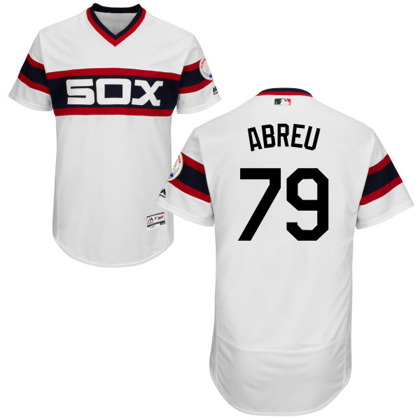 Chicago White Sox #79 Jose Abreu White Flexbase Authentic Collection Throwback Jersey Chicago White Sox #79 Jose Abreu White Flexbase Authentic Collection Throwback Jersey