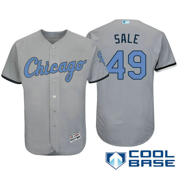 Chicago White Sox #49 Chris Sale Grey Fashion 2016 Father's Day Cool Base Jersey
