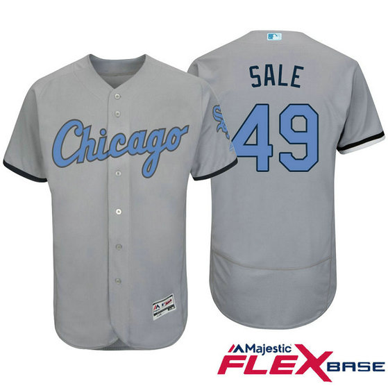 Chicago White Sox #49 Chris Sale Grey Fashion 2016 Father's Day Flex Base Jersey Chicago White Sox #49 Chris Sale Grey Fashion 2016 Father's Day Flex Base Jersey