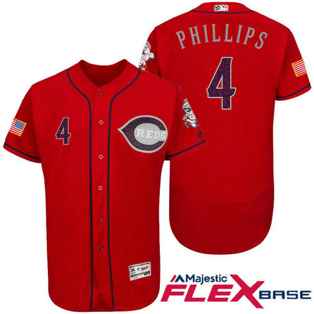 Cincinnati Reds #4 Brandon Phillips Red Stars & Stripes 2016 Independence Day Flex Base Jersey Cincinnati Reds #4 Brandon Phillips Red Stars & Stripes 2016 Independence Day Flex Base Jersey