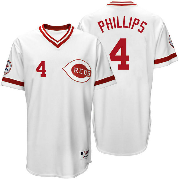 Cincinnati Reds Brandon Phillips #4 White Authentic Turn Back the Clock Jersey Cincinnati Reds Brandon Phillips #4 White Authentic Turn Back the Clock Jersey