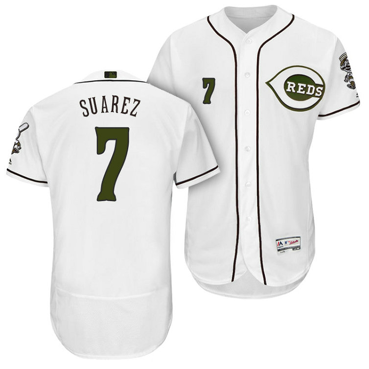 Cincinnati Reds Eugenio Suarez #7 White Authentic Collection 2018 Alternate Flex Base Player Jersey