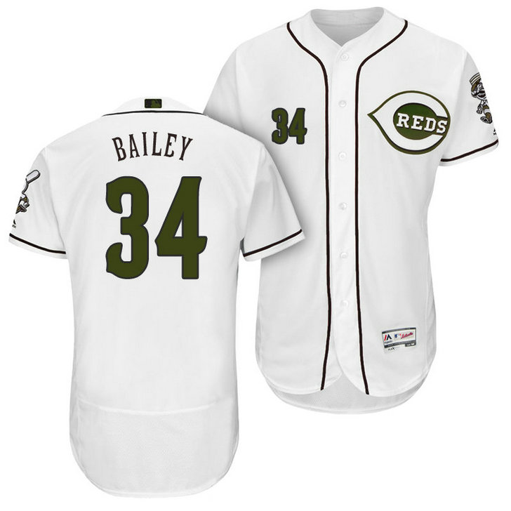 Cincinnati Reds Homer Bailey #34 White Authentic Collection 2018 Alternate Flex Base Player Jersey
