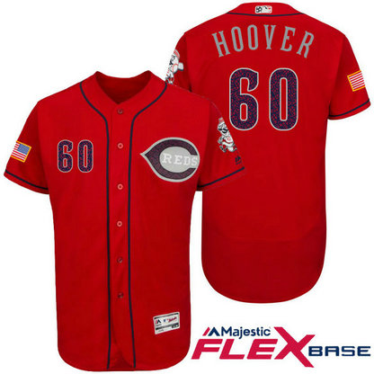 Cincinnati Reds #60 J.J. Hoover Red Stars & Stripes 2016 Independence Day Flex Base Jersey Cincinnati Reds #60 J.J. Hoover Red Stars & Stripes 2016 Independence Day Flex Base Jersey