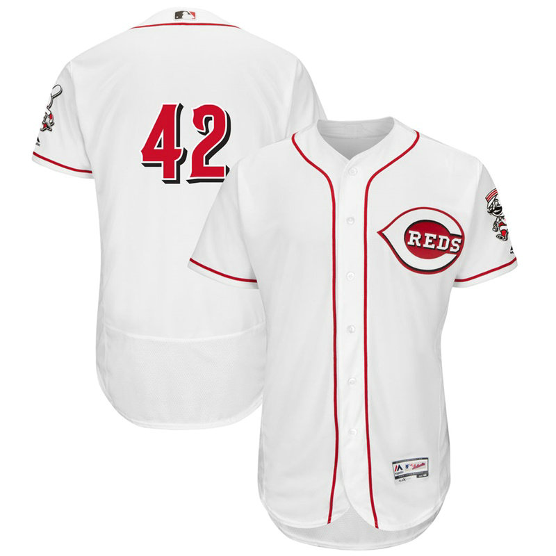 Cincinnati Reds Jackie Robinson #42 White Commemorative Flex Base Jersey Cincinnati Reds Jackie Robinson #42 White Commemorative Flex Base Jersey