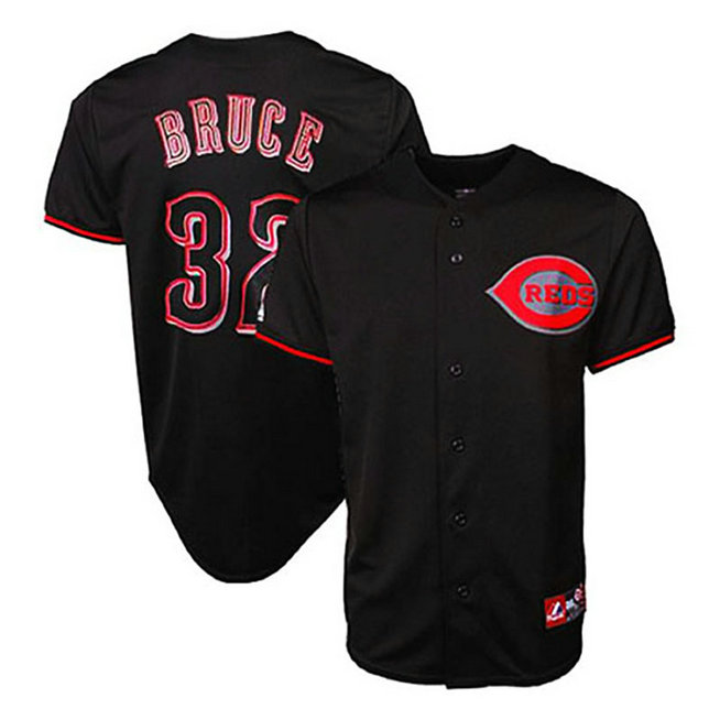 Cincinnati Reds #32 Jay Bruce Black Fashion Jersey Cincinnati Reds #32 Jay Bruce Black Fashion Jersey