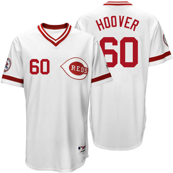 Cincinnati Reds J.J. Hoover #60 White Authentic Turn Back the Clock Jersey Cincinnati Reds J.J. Hoover #60 White Authentic Turn Back the Clock Jersey