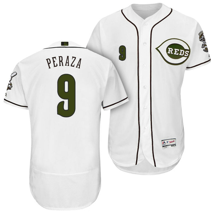 Cincinnati Reds Jose Peraza #9 White Authentic Collection 2018 Alternate Flex Base Player Jersey Cincinnati Reds Jose Peraza #9 White Authentic Collection 2018 Alternate Flex Base Player Jersey