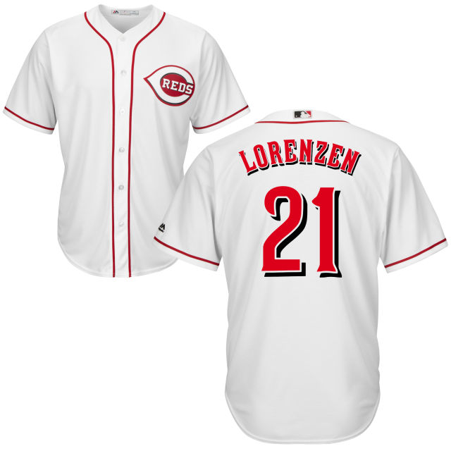 Cincinnati Reds #21 Michael Lorenzen White Cool Base Jersey Cincinnati Reds #21 Michael Lorenzen White Cool Base Jersey