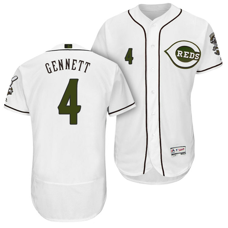 Cincinnati Reds Scooter Gennett #4 White Authentic Collection 2018 Alternate Flex Base Player Jersey Cincinnati Reds Scooter Gennett #4 White Authentic Collection 2018 Alternate Flex Base Player Jersey
